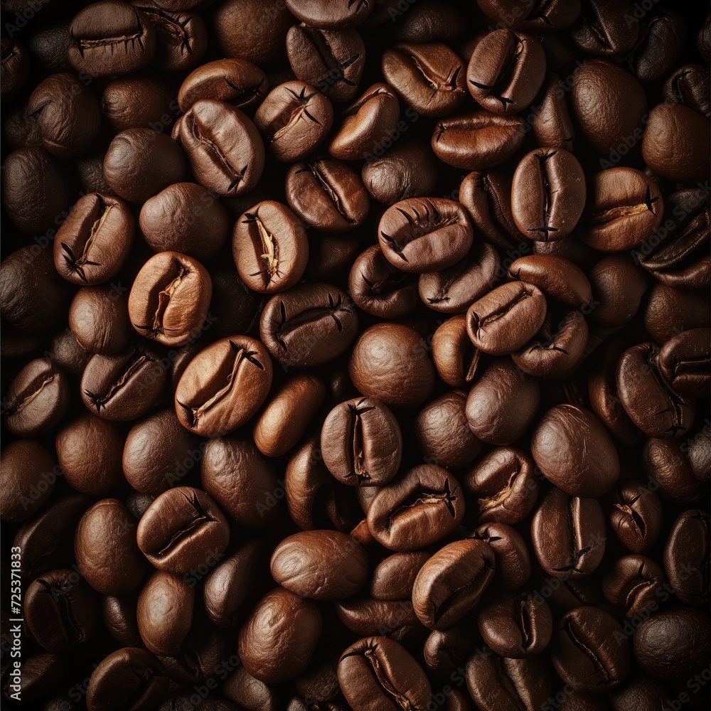 Fototapeta premium Raw coffee beans background, aromatic