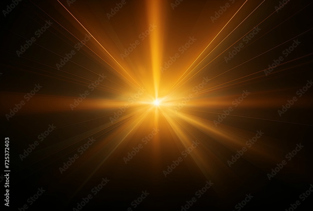 Sun Light Overlay. Sun rays overlay. Sun rays light isolated on black background