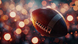 super bowl background with football and bokeh lighting background - AI Generated Abstract Art