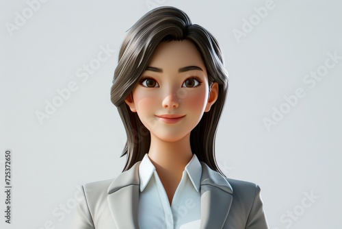 日本人の女性会社員をイメージした3Dアバター（アバター・VR・メタバース）