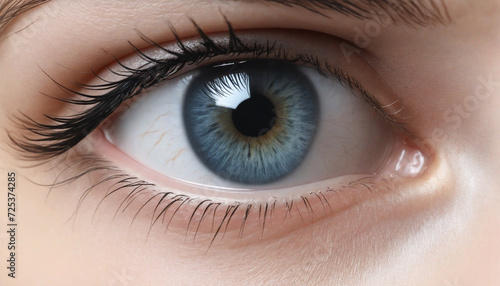 beautiful blue female eye - close up