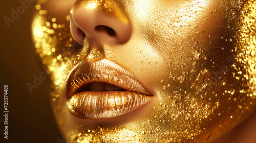 Fashion art Golden skin Woman face