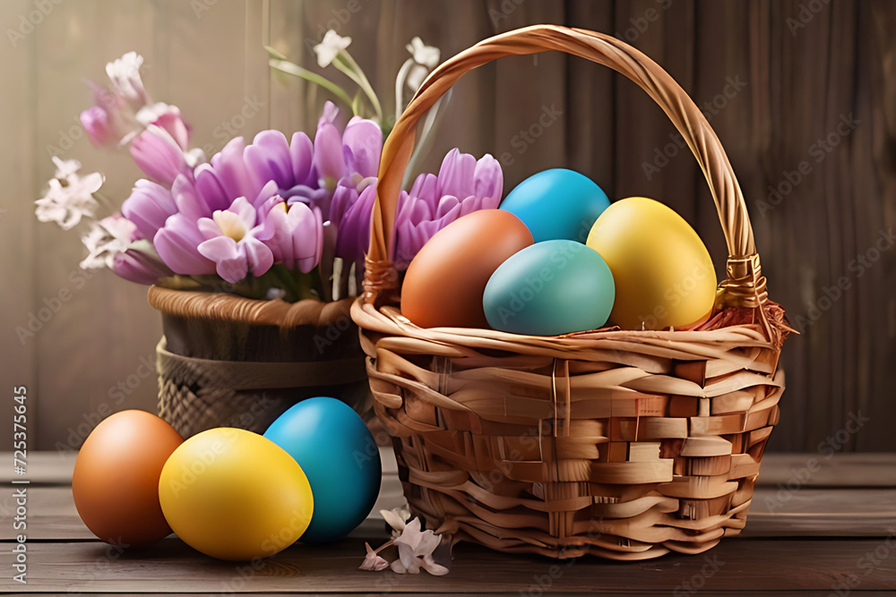 easter celebration or colorful eggs 