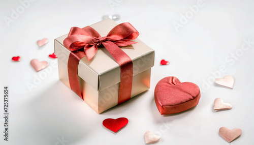 Heart shaped box with a gift for Valentine's Day © Petruta