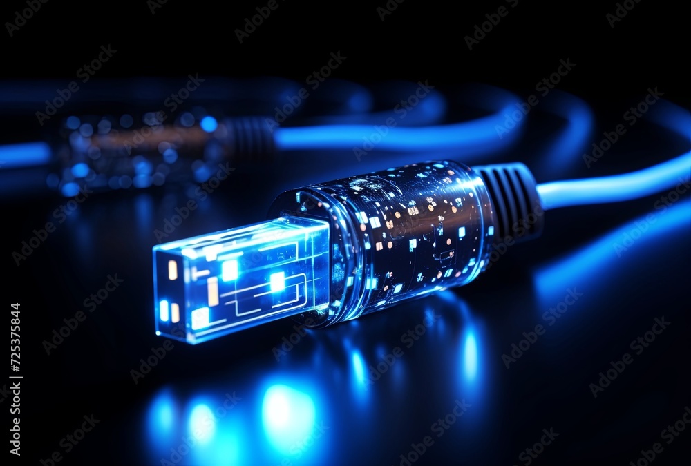 glowing cable data technology background glowing cable data technology background