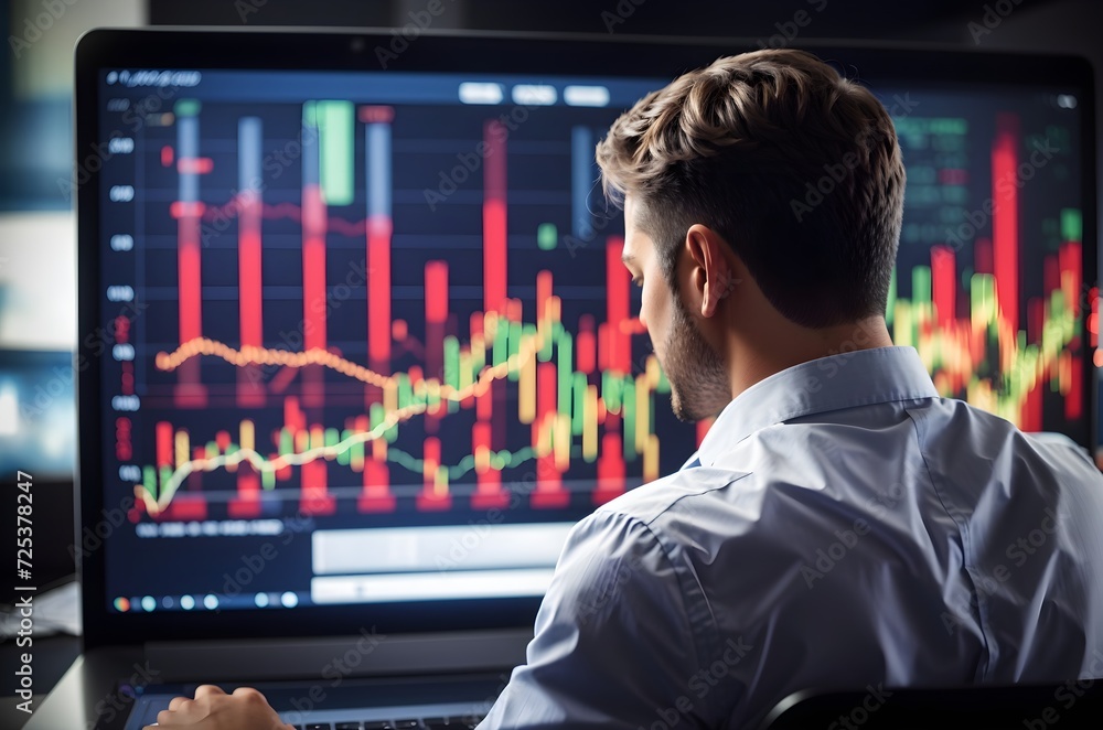 businessman doing trading on laptop, business man with laptop, man using laptop businessman doing trading on laptop, business man with laptop, man using laptop