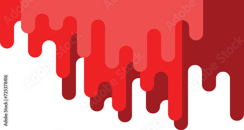 red paint and drops of blood, dripping paint on the wall, thick paint