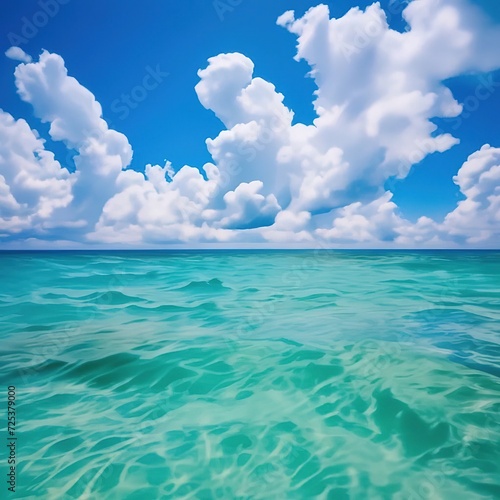 seascape background. sea and sky meet on the horizon. delicate blue color
