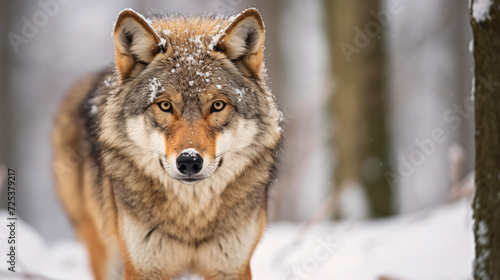 In winter a close up horizontal portrait of wolf © Rimsha