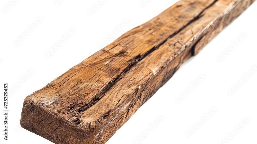 A piece of rough, old, and warm wood is sitting on top of a white surface, showing signs of rot. A piece of rough, old, and warm wood is sitting on top of a white surface, showing signs of rot.