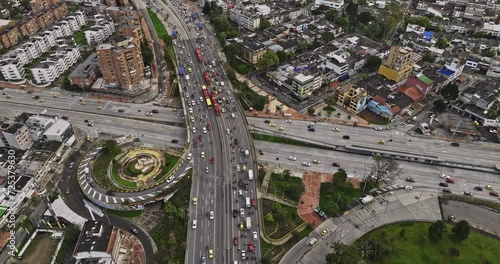 Bogota Colombia Aerial v43 birds eye view, fly around the intersection of Avenue NQS and El Dorado highway capturing busy traffics and Teusaquillo neighborhood - Shot with Mavic 3 Cine - November 2022 photo