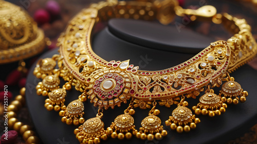 Indian traditional gold necklace