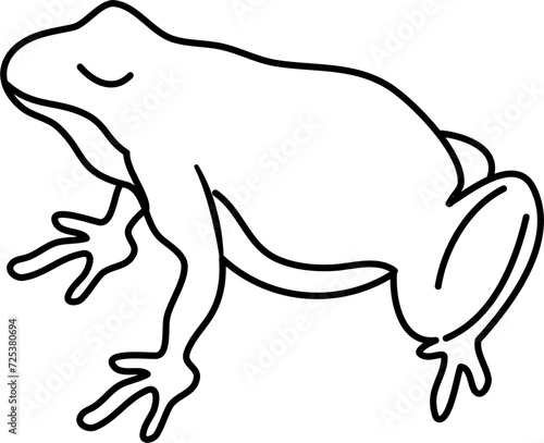 cute frog cartoon lineart