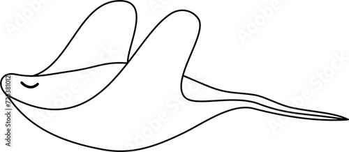 cute stingray cartoon lineart