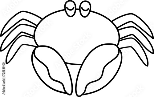 cute crab cartoon lineart