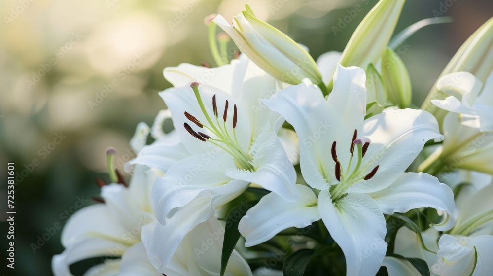 A bunch of white flowers, possibly white lilies, is presented in 8k.