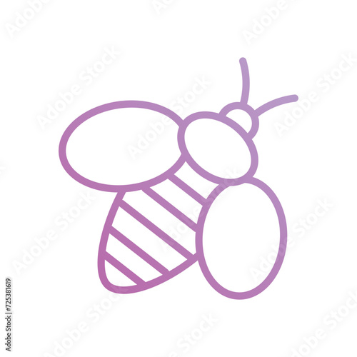 Bee icon with white background vector stock illustration