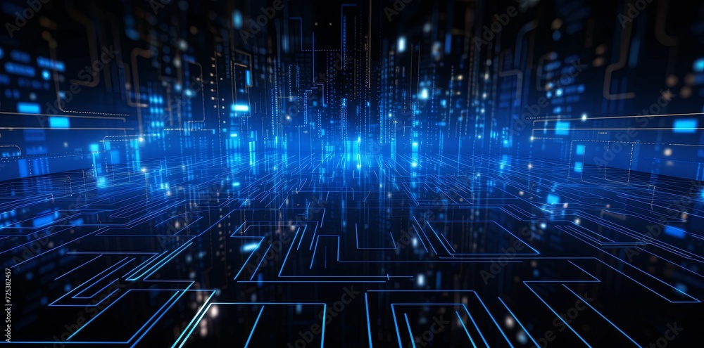 Technology circuit background with blue lights in the form of a graphic background. Technology circuit background with blue lights in the form of a graphic background.