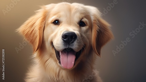 Radiant Golden Retriever Puppy Basking in Sunlight Portrait - Generative AI