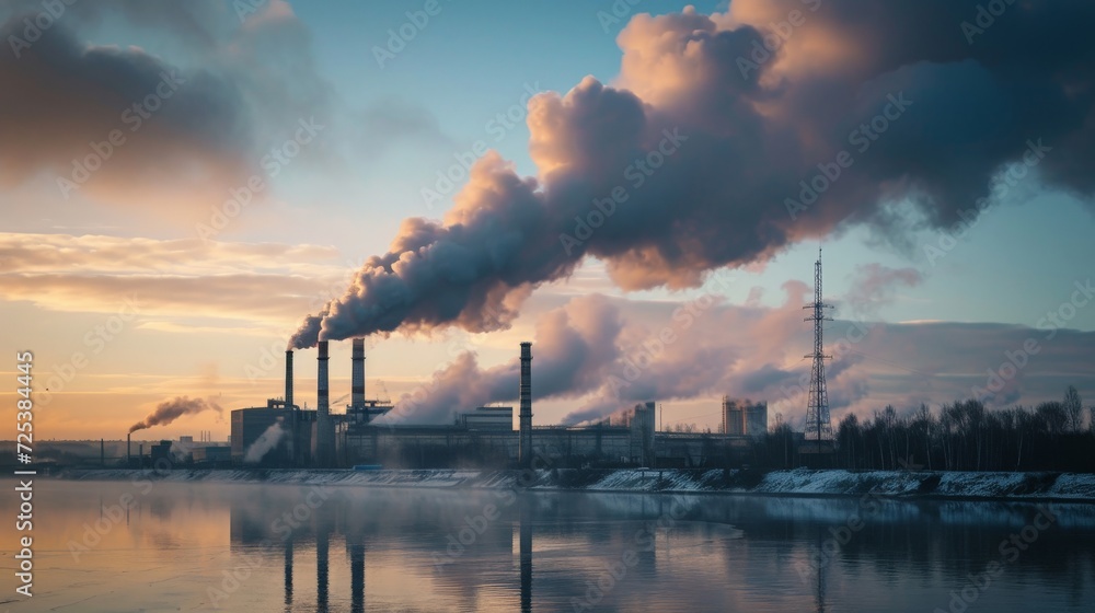 Air pollution by smoke coming out of factory Air pollution by smoke coming out of factory