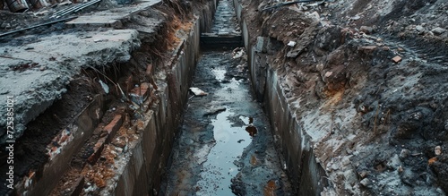 The trada's detail, including pedestrian trenches, was severely deteriorated and neglected.