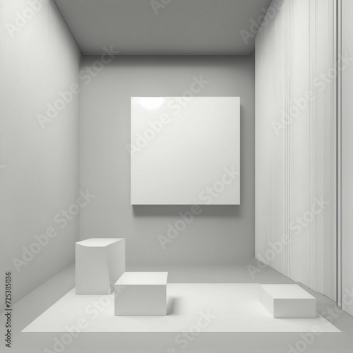 Wallpaper Mural Abstract 3D minimalist art, fewer colors, clean design, white background Torontodigital.ca