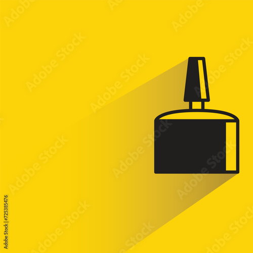 ink bottle icon with shadow on yellow background