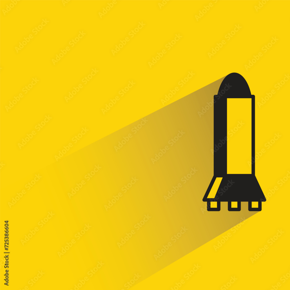 missile icon with shadow on yellow background