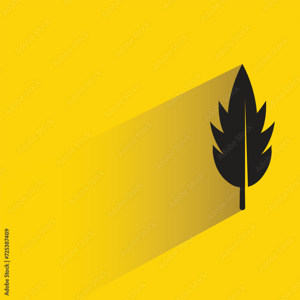 feather icon with shadow on yellow background feather icon with shadow on yellow background