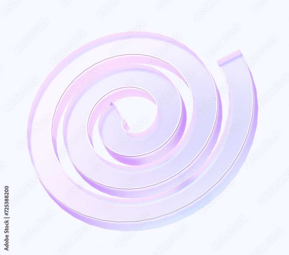 3d glass shape of spiral with colorful gradient. modern design illustration. 3d rendering of geometric translucent icon isolated on white background 3d glass shape of spiral with colorful gradient. modern design illustration. 3d rendering of geometric translucent icon isolated on white background