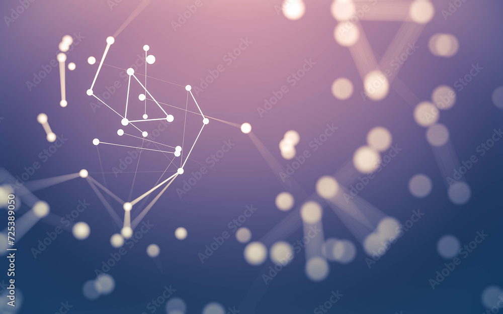 Abstract background. Molecules technology with polygonal shapes, connecting dots and lines. Connection structure. Big data visualization. Abstract background. Molecules technology with polygonal shapes, connecting dots and lines. Connection structure. Big data visualization.