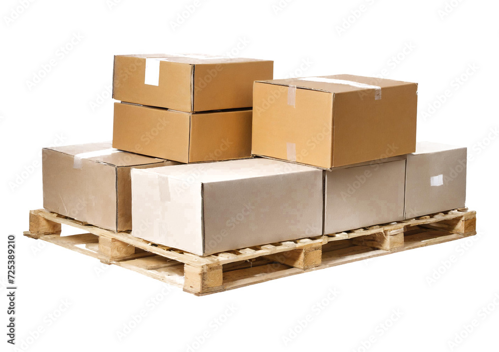 Fototapeta premium stack of boxes with pallet