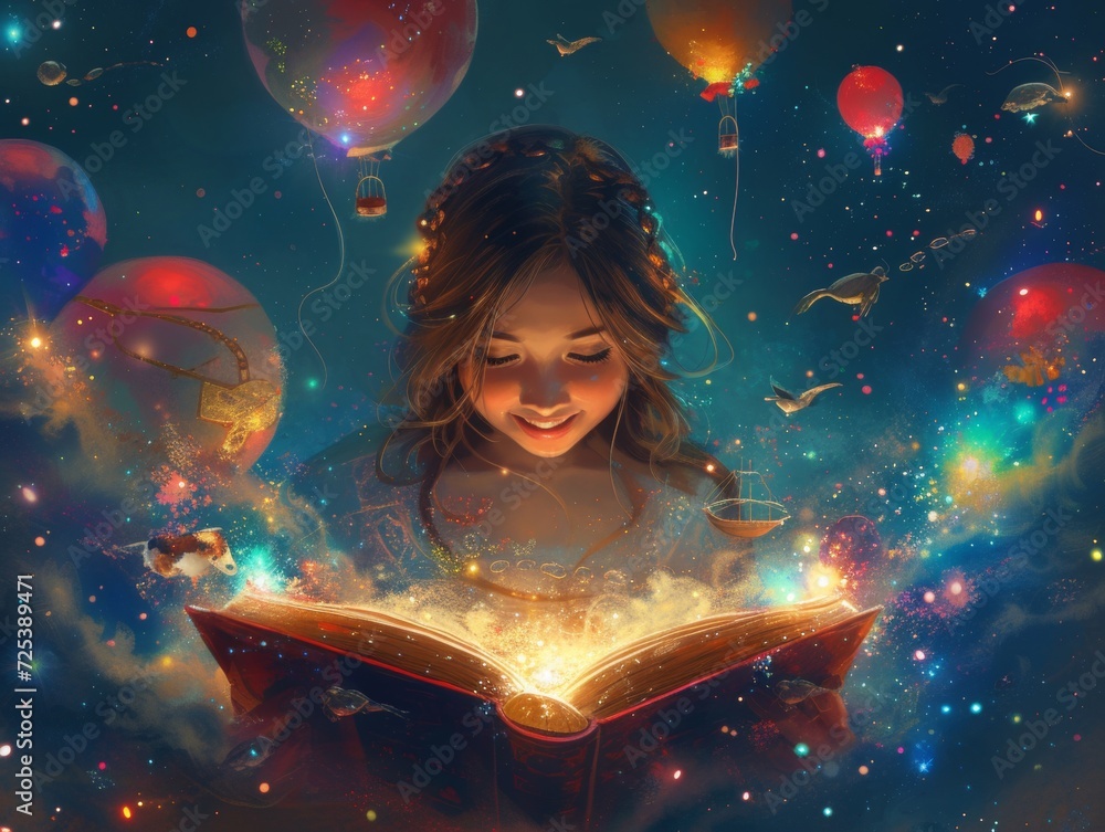Children read books and imagine what they read. Children read books and imagine what they read.