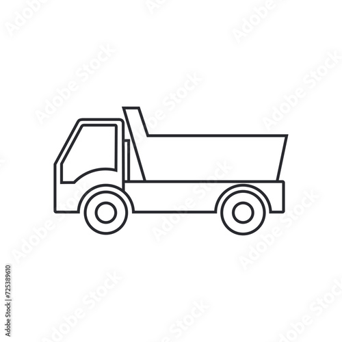 Truck icon vector. Construction illustration sign. Shipping symbol or logo. 