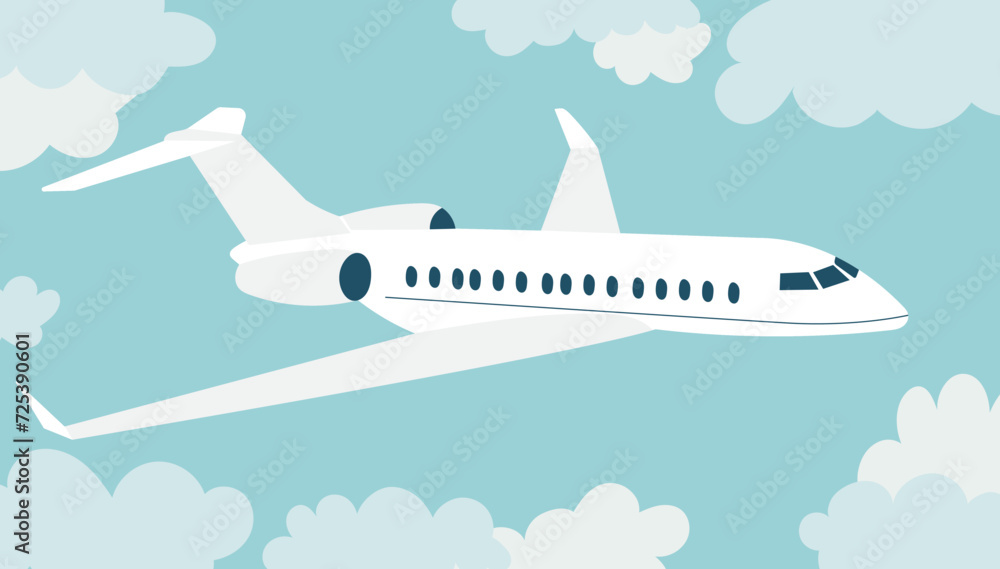 airplane on sky background vector airplane on sky background vector