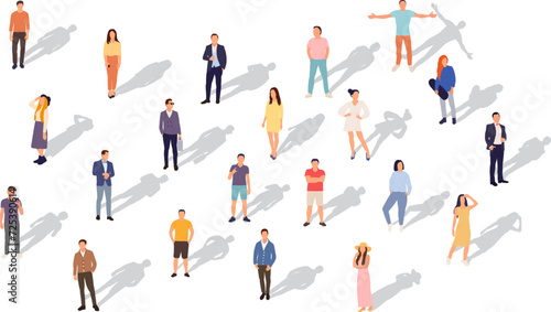 people group, crowd, on white background vector