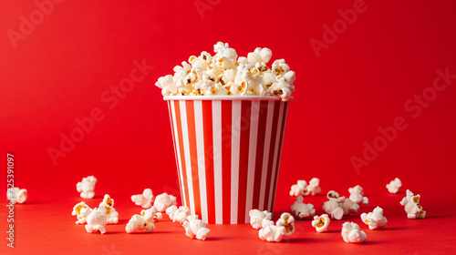 Paper cup with popcorn