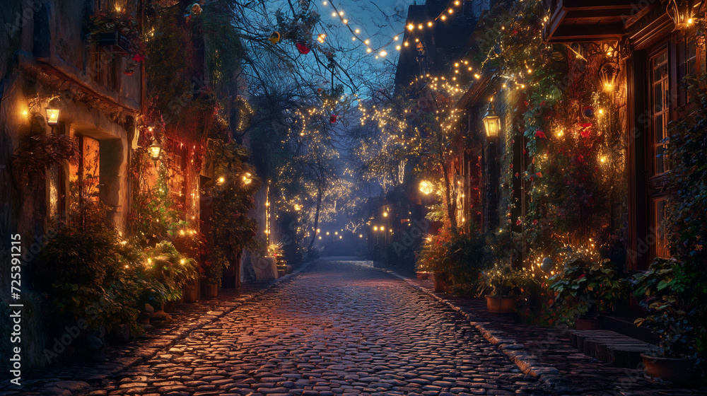 night city street, Generative AI night city street, Generative AI