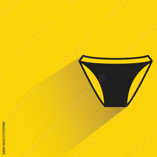 underpants icon with shadow on yellow background