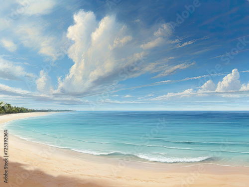 Wallpaper Mural Expansive Tropical Paradise: A Panoramic Seascape with Vast Horizon, where Sky Meets Sea in Stunning Harmony Torontodigital.ca