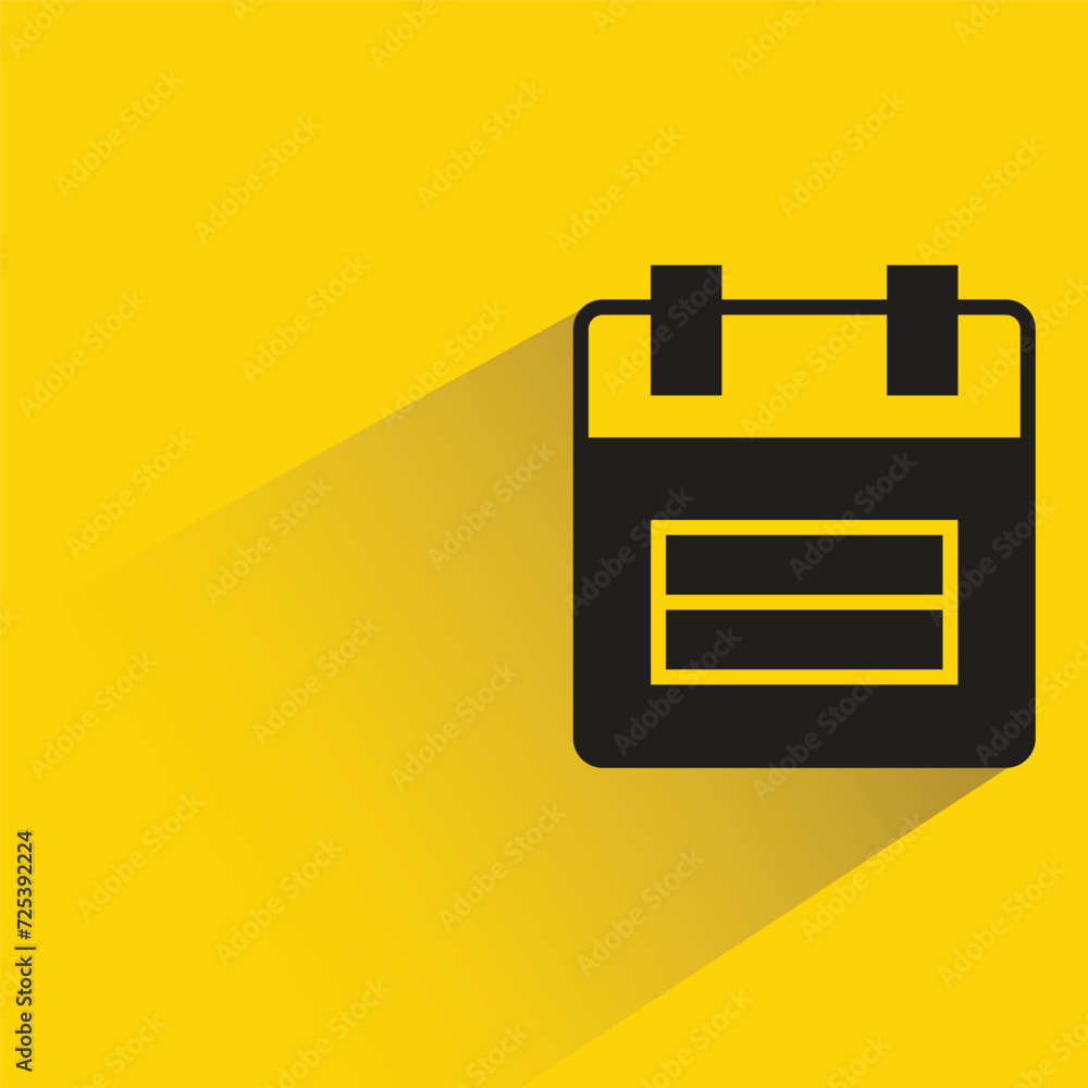 calendar icon with shadow on yellow background calendar icon with shadow on yellow background