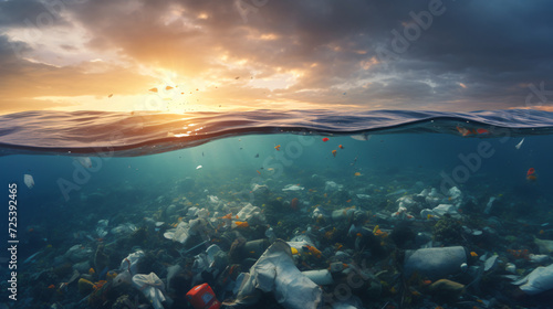 Plastic pollution in the ocean © Rimsha