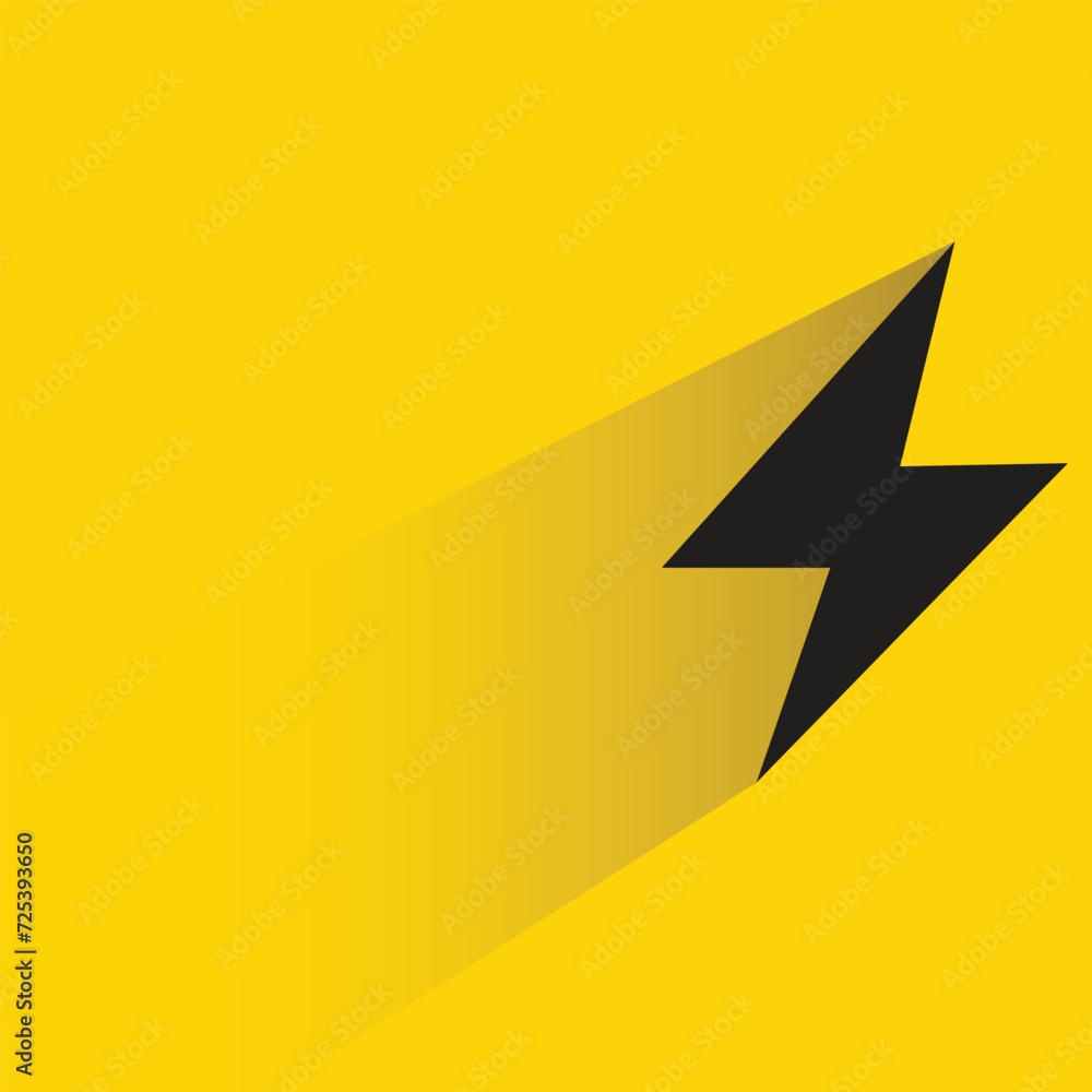 thunder bolt with shadow on yellow background thunder bolt with shadow on yellow background