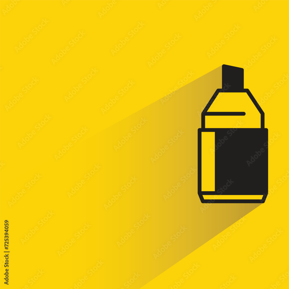 highlight and marker pen icon with shadow on yellow background highlight and marker pen icon with shadow on yellow background