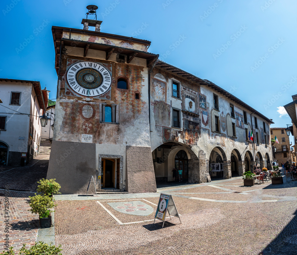 Clusone and the ancient Fanzago clock. Val Seriana to discover.
