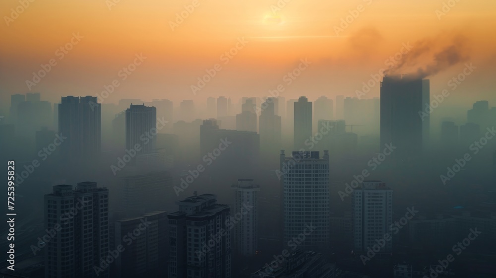 Fototapeta premium City air pollution