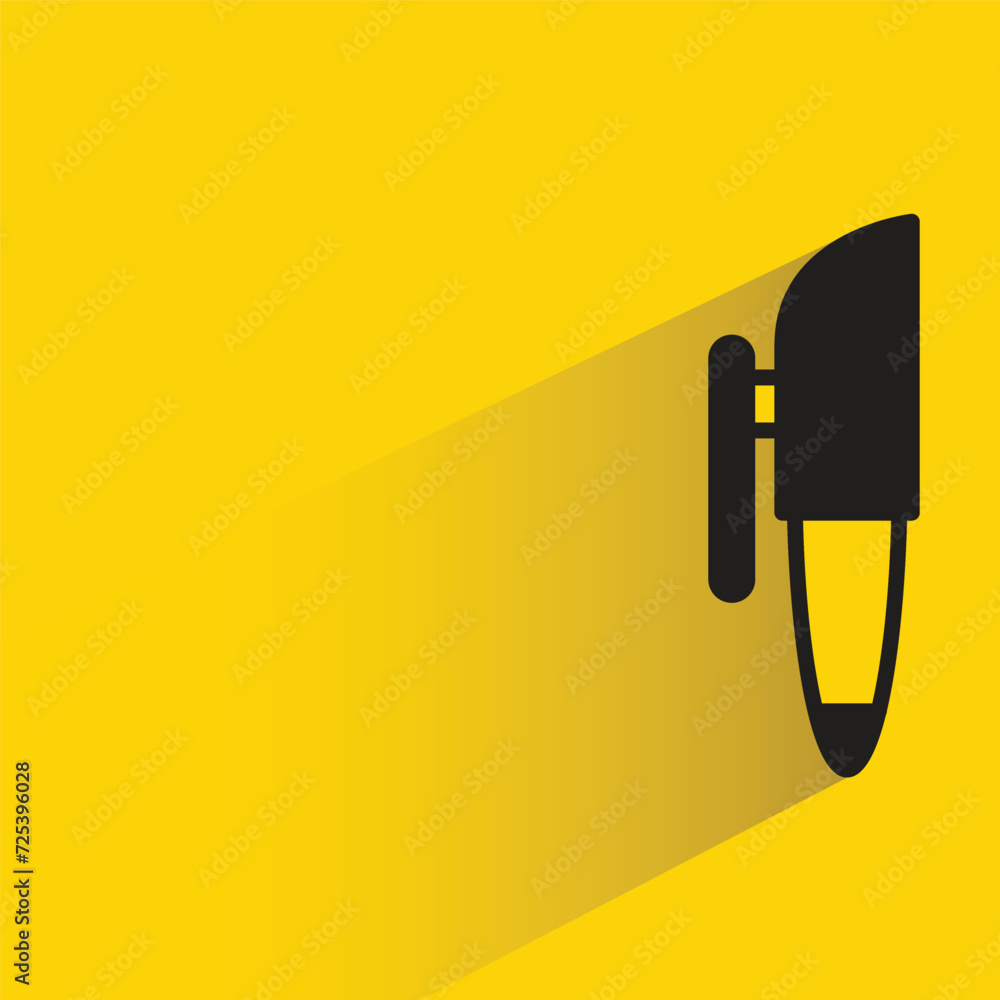 pen icon with shadow on yellow background pen icon with shadow on yellow background