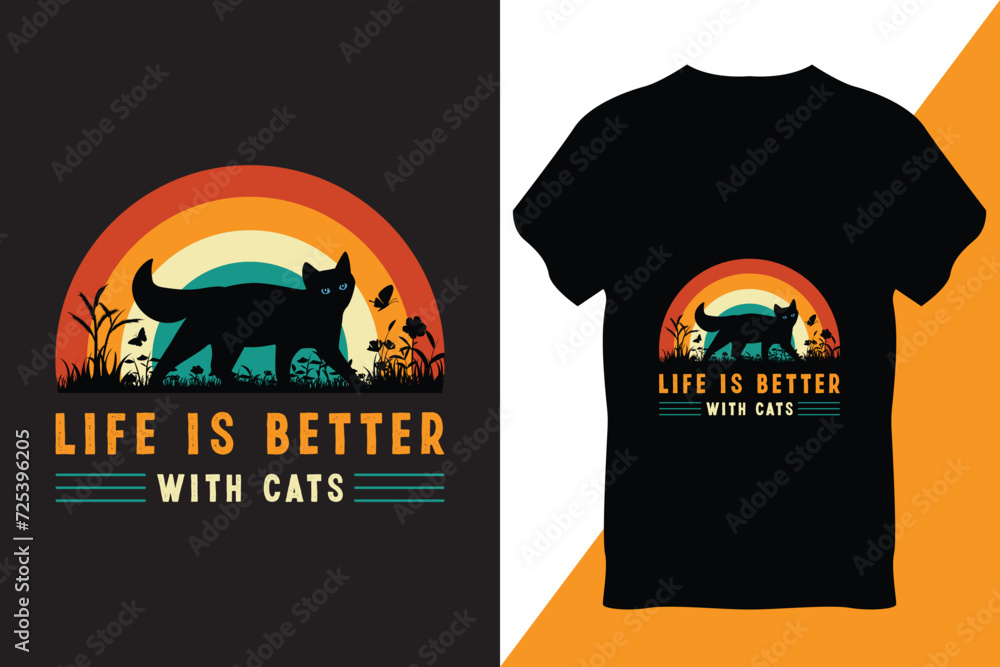 Cat T-Shirt Design Vector
