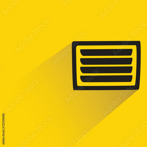 blinds window with shadow on yellow background