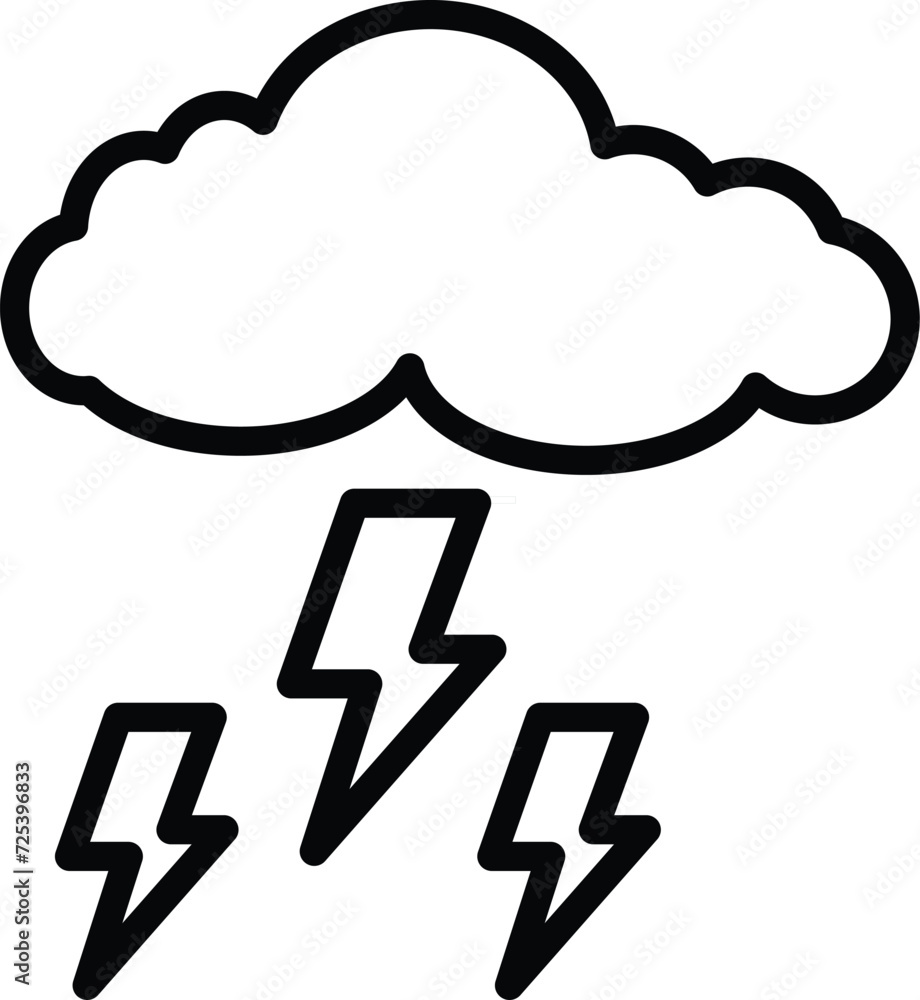 Storm  icon with white background vector stock illustration
